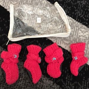 Puppy luck Dog pink knitted slippers